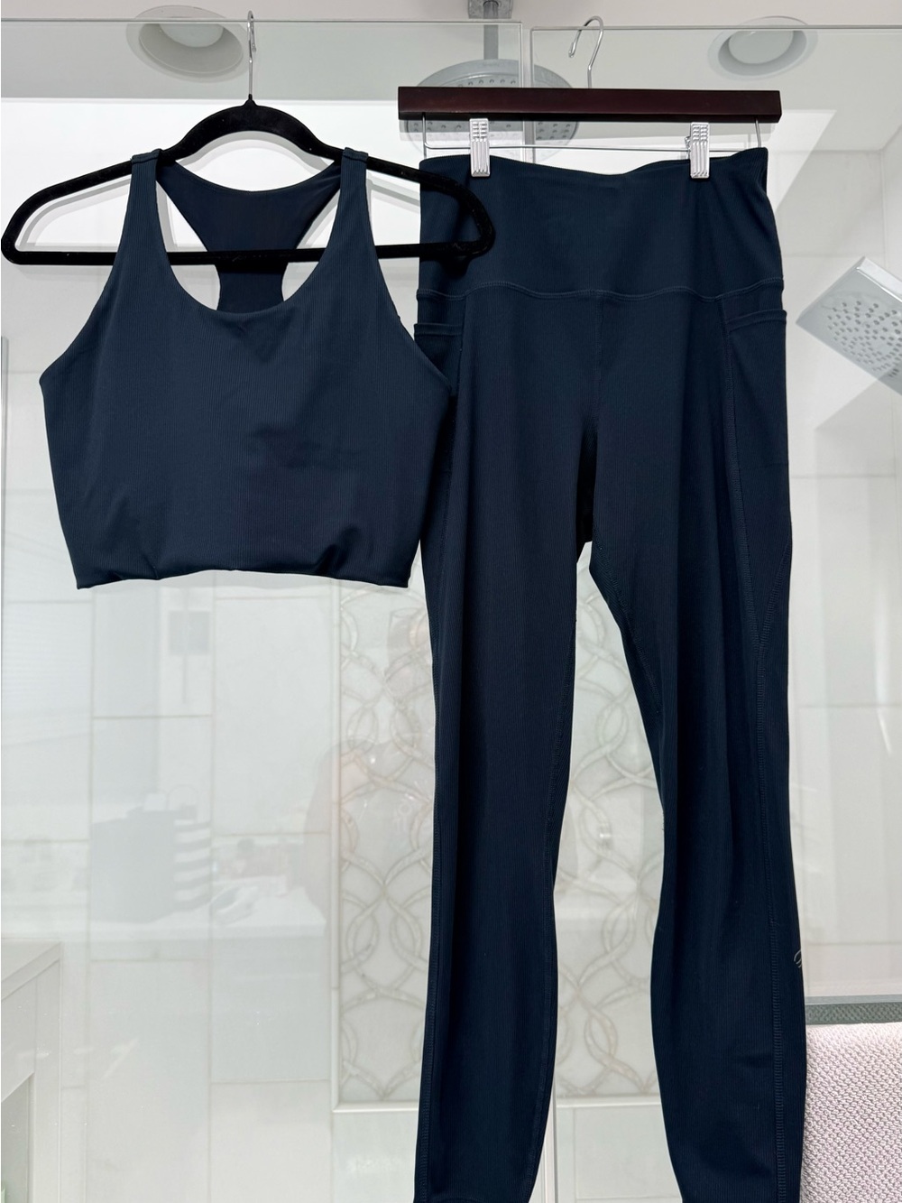 MPG Sport Ribbed Activewear Set - Longline Bra + Performance Leggings